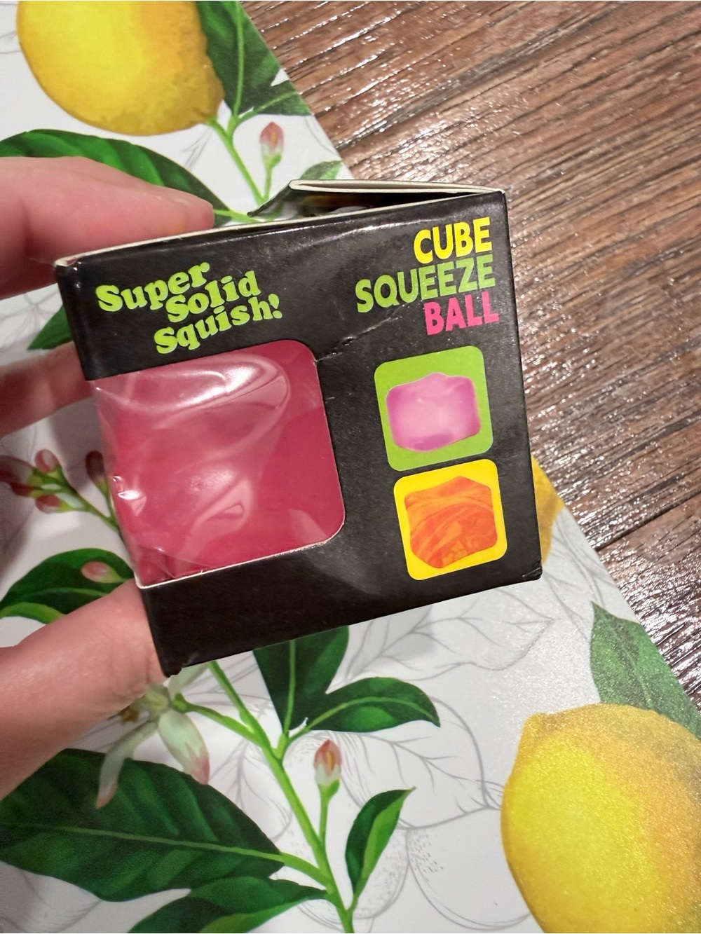 Cube Squeeze Ball - Pink Super Solid Squish